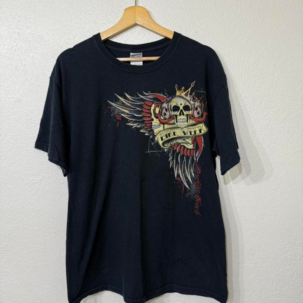 Bike‎ week skull print graphic t shirt